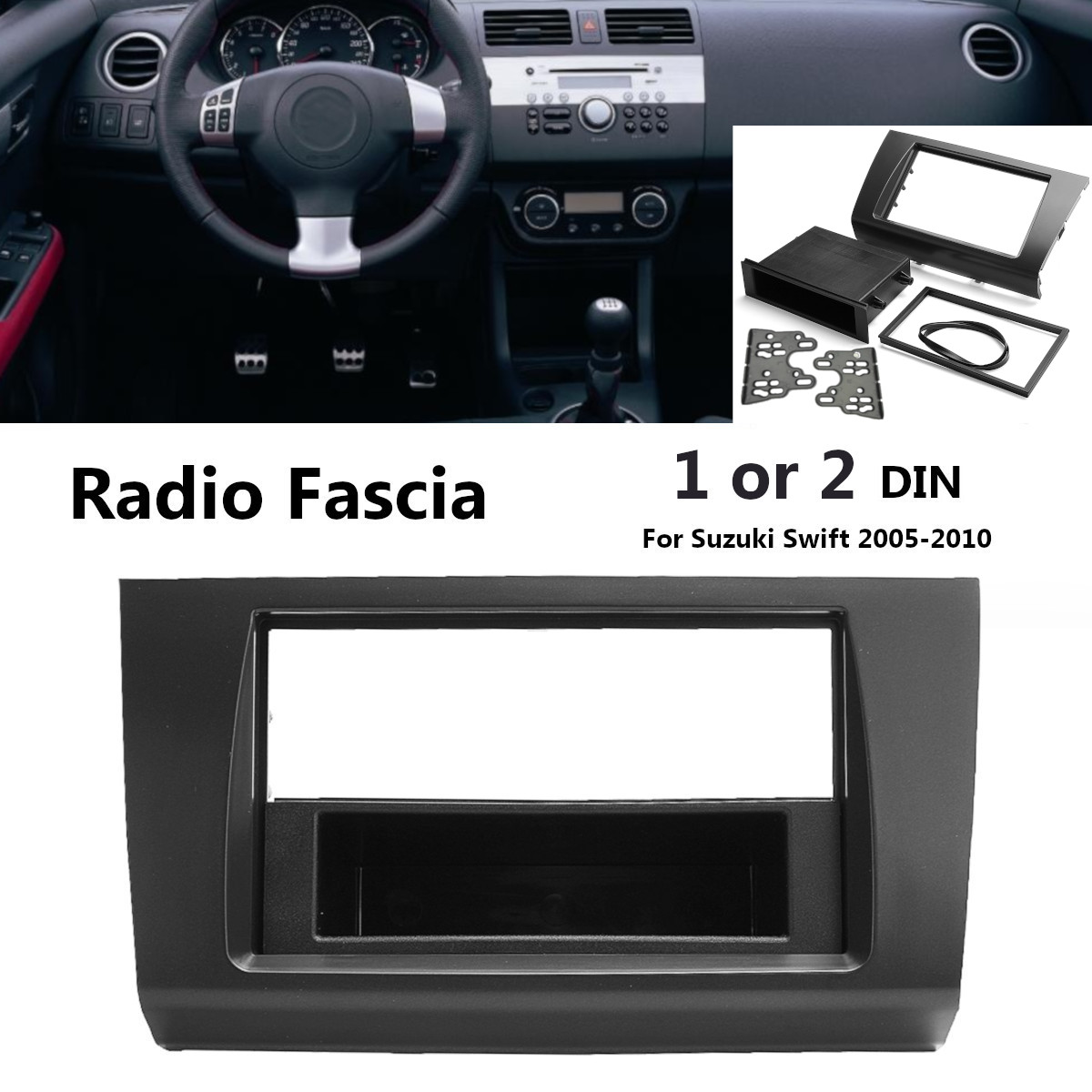 Car-Dashboard-Stereo-Radio-Fascia-Panel-with-Plate-Frame-1-or-2-Din-for-Suzuki-Swift-2005-2010-1532393