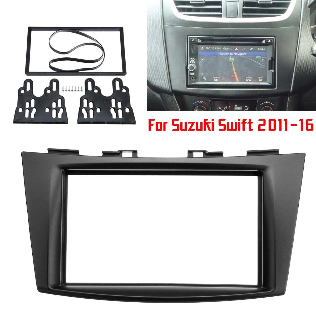 Car-Dashboard-Stereo-Radio-Fascia-Panel-with-Plate-Frame-Adapter-For-Suzuki-Swift-2011-2016-1532481