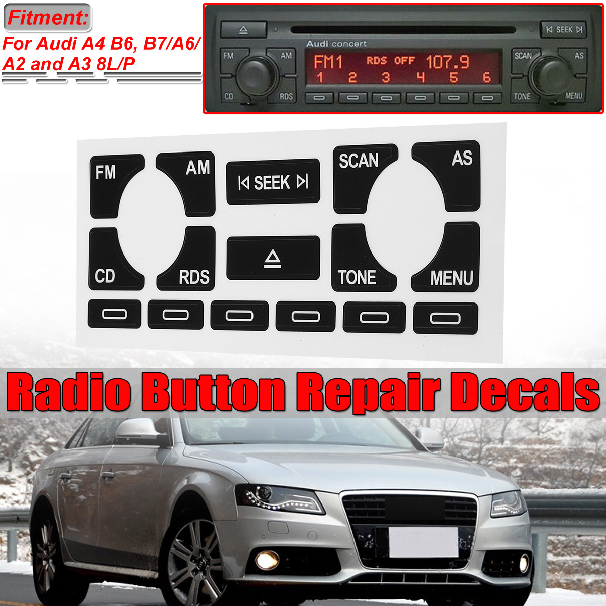 Car-Radio-Stereo-Worn-Peeling-Button-Repair-Decals-Stickers-For-Audi-A4-B6-B7-A6-A2-A3-8LP-1664146