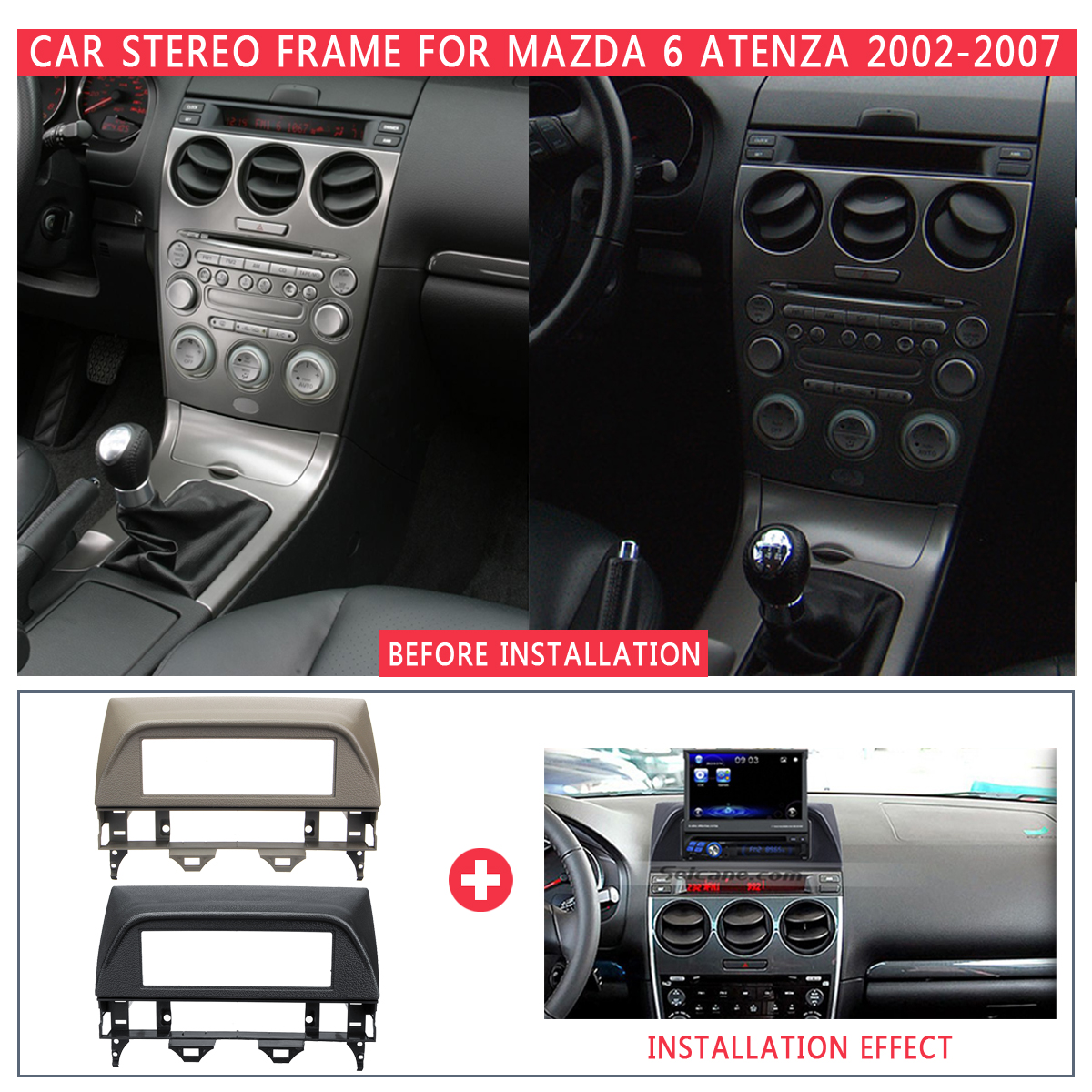 Car-Stereo-Frame-Facia-Trim-1-DIN-Car--For-Mazda-6-Atenza-2002-2007-1631173