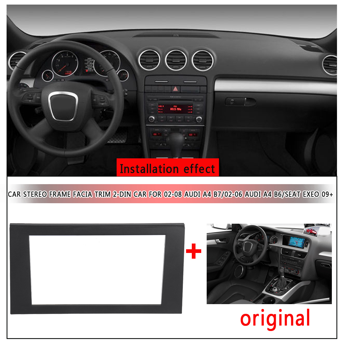 Car-Stereo-Frame-Facia-Trim-2DIN-For-Audi-A4-B7-2002-2008-A4-B6-2002-2006-SEAT-Exeo-2009-1648045