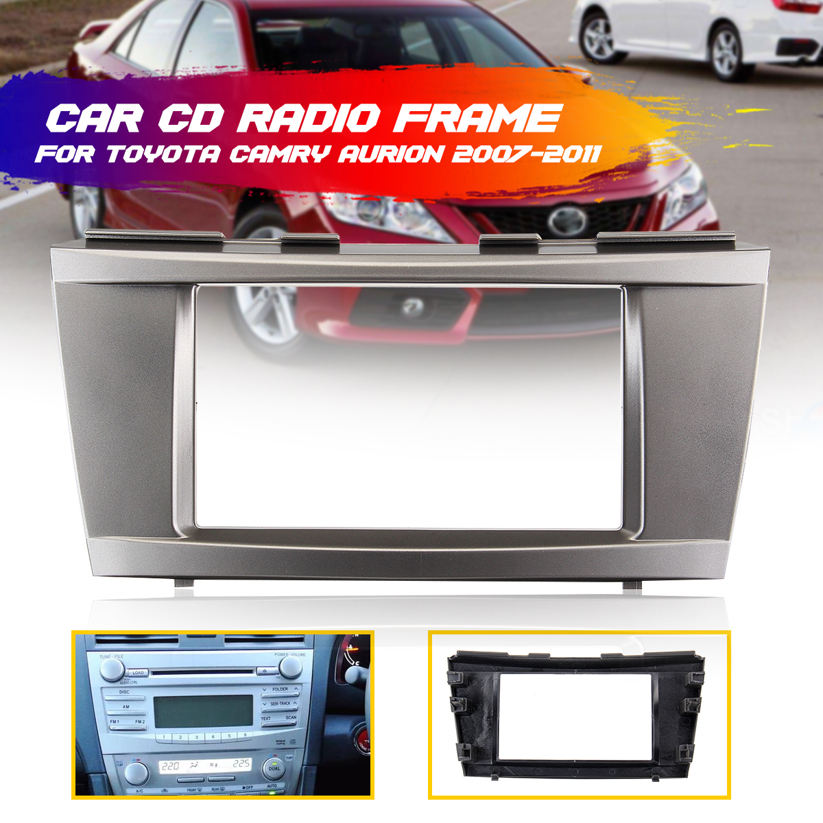 Car-Stereo-Frame-Facia-Trim-2DIN-For-Toyota-Camry-Aurion-2007-2011-1648078