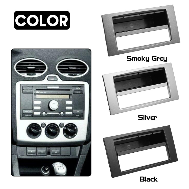 Car-Stereo-Radio-Facia-Plate-Panel-with-Single-1-DIN-Pocket-for-Ford-1623639