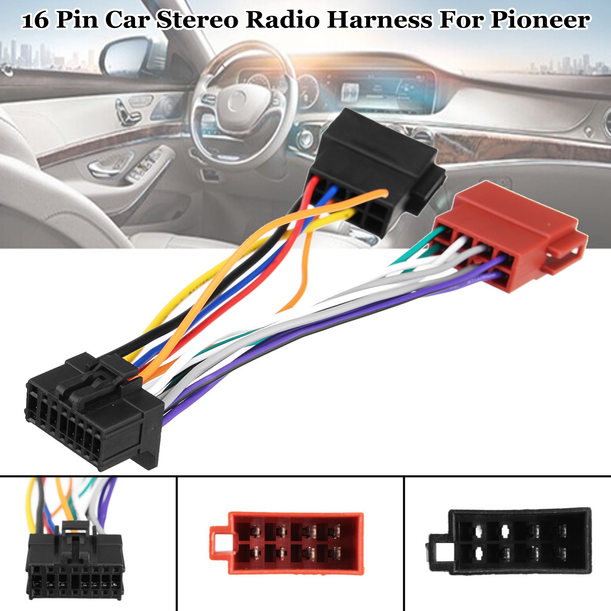 Car-Stereo-Radio-ISO-Wiring-Harness-Connector-16-Pin-PI100-for-Pioneer-2003-Up-1201255