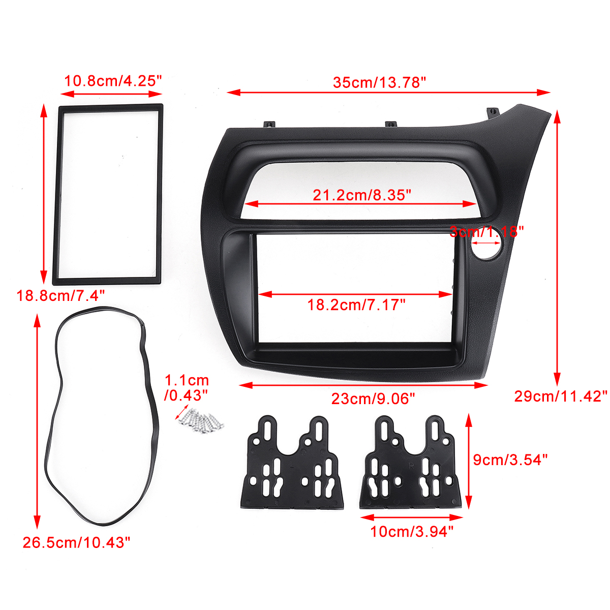 Double-2-DIN-Car-Radio-Fascia-Radio-Stereo-Panel-Frame-For-Honda-Civic-Hatchback-2006-2011-RHD-1700257
