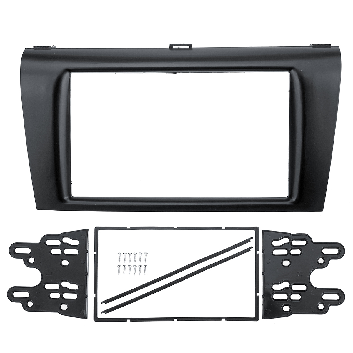 Double-2-Din-Car-Stereo-Dash-Panel-Kit-CD-Frame-Fascia-Facia-Trim-For-Mazda-3-2004-2009-BK-1622804