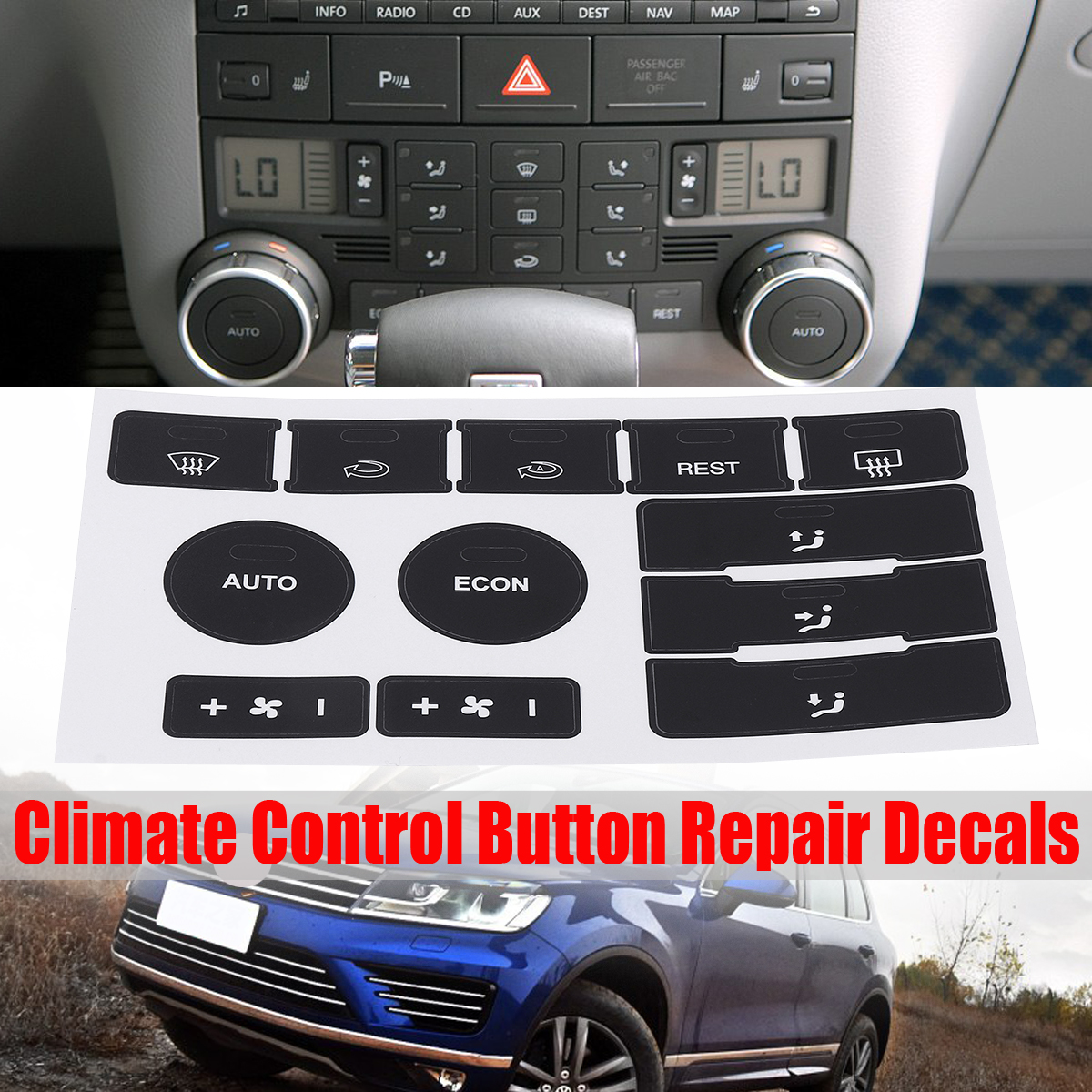 Matte-Black-Car-Climate-Control-Button-Repair-Decals-Stickers-For-VW-Volkswagen-Touareg-2004ndash200-1607505