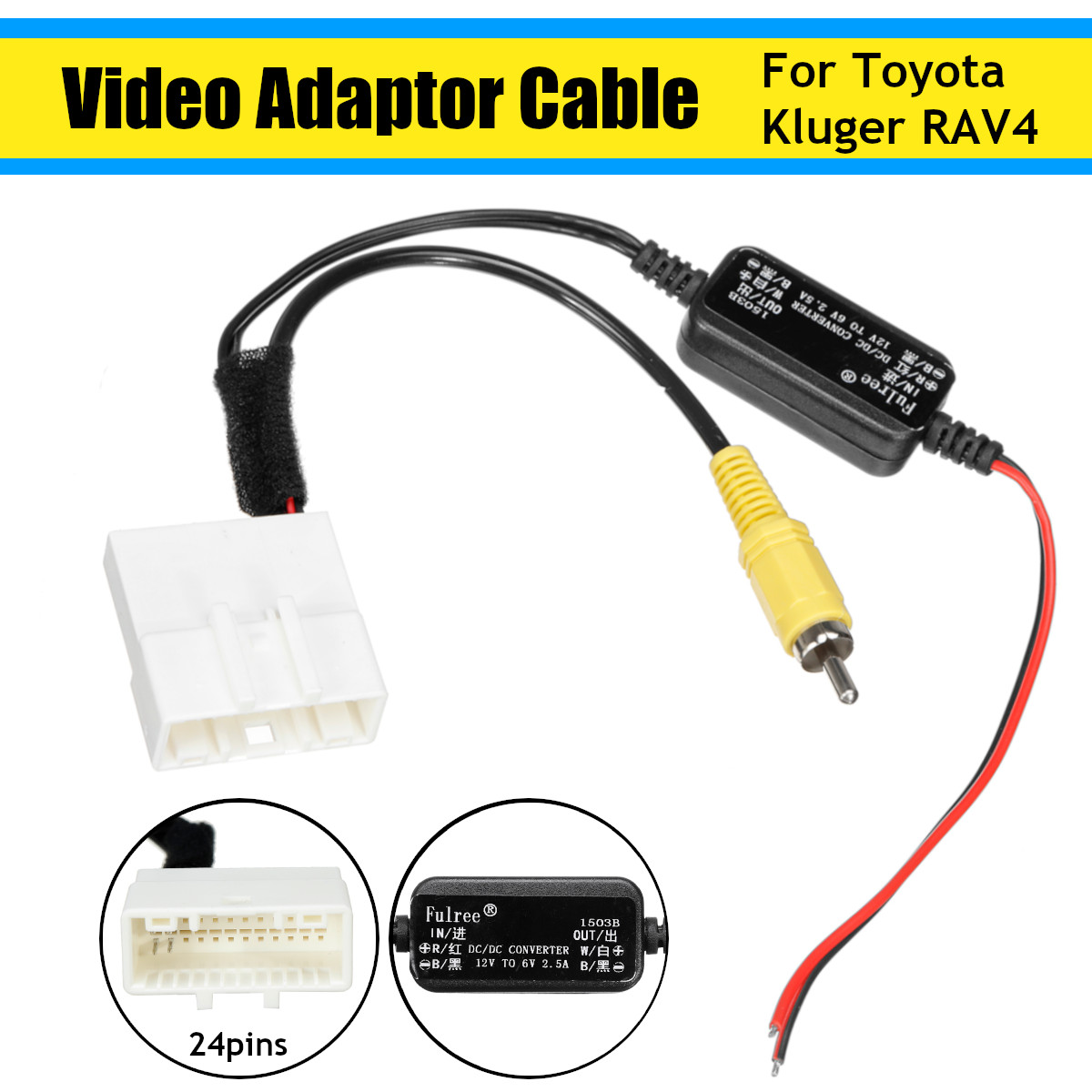 Video-Adaptor-Cable-Reversing-Camera-GPS-Wiring-Connector-For-Toyota-Kluger-RAV4-1707885