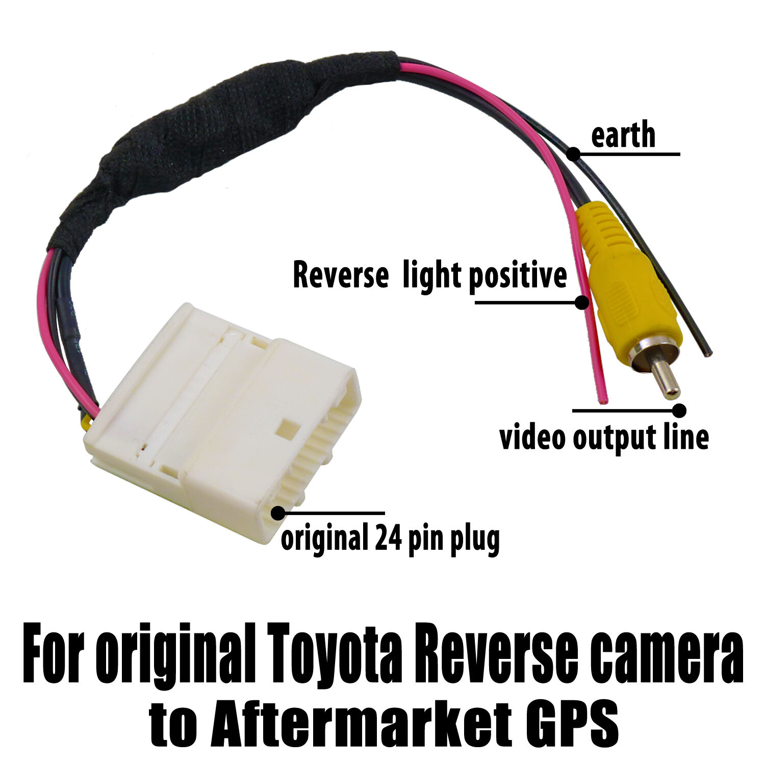 Video-Adaptor-Cable-Reversing-Camera-GPS-Wiring-Connector-For-Toyota-Kluger-RAV4-1707885
