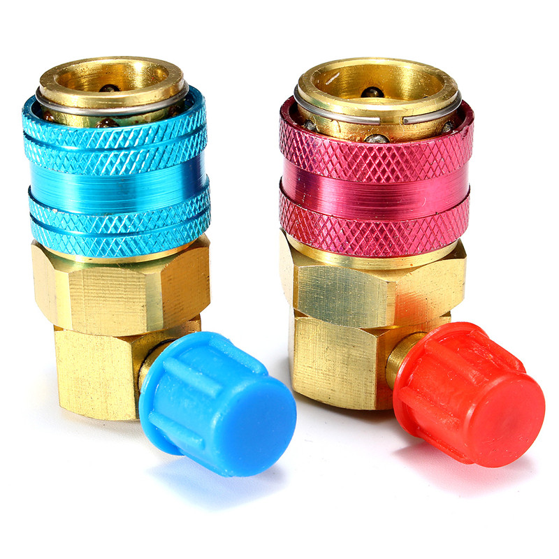 Auto-AC-System-R134a-Quick-Connect-Adapter-Couplers-Low-High-Set-HVAC-1373497