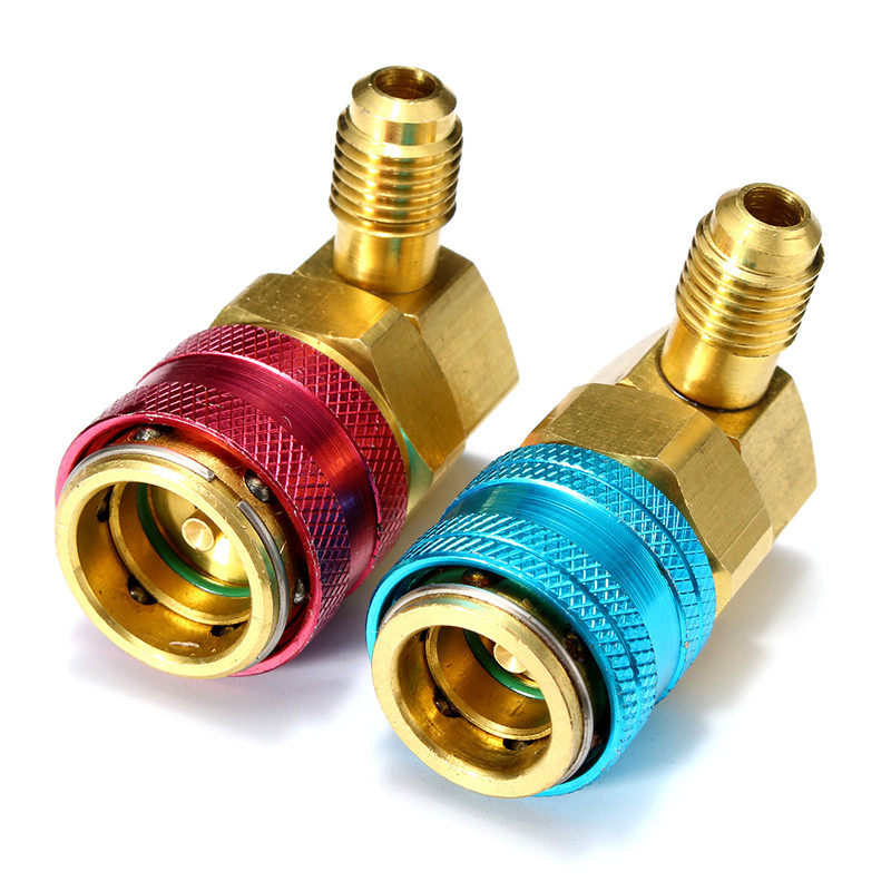 Auto-AC-System-R134a-Quick-Connect-Adapter-Couplers-Low-High-Set-HVAC-1373497