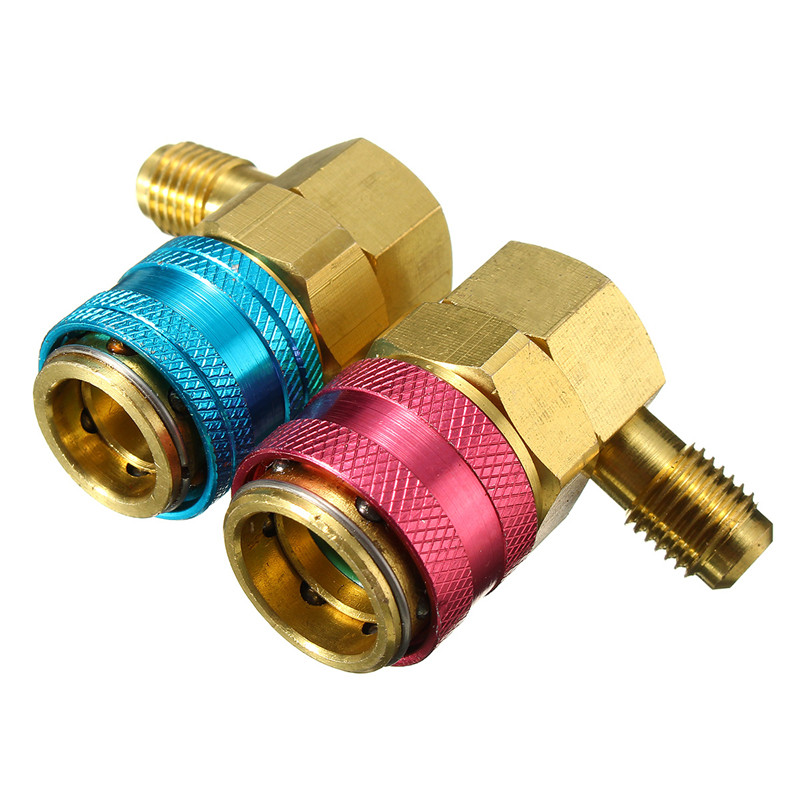 Auto-AC-System-R134a-Quick-Connect-Adapter-Couplers-Low-High-Set-HVAC-1373497