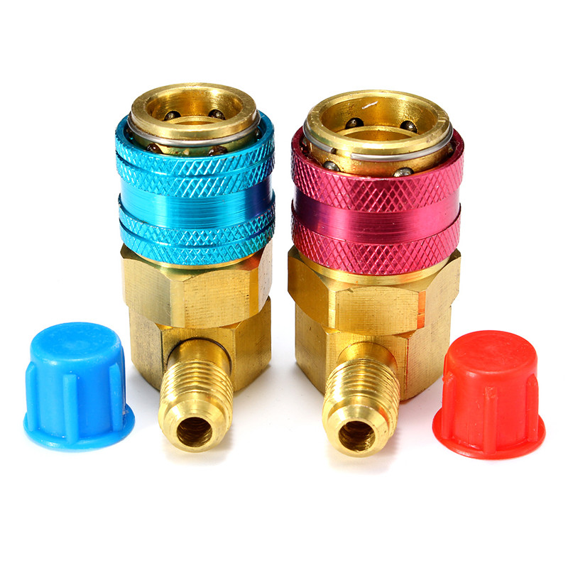 Auto-AC-System-R134a-Quick-Connect-Adapter-Couplers-Low-High-Set-HVAC-1373497