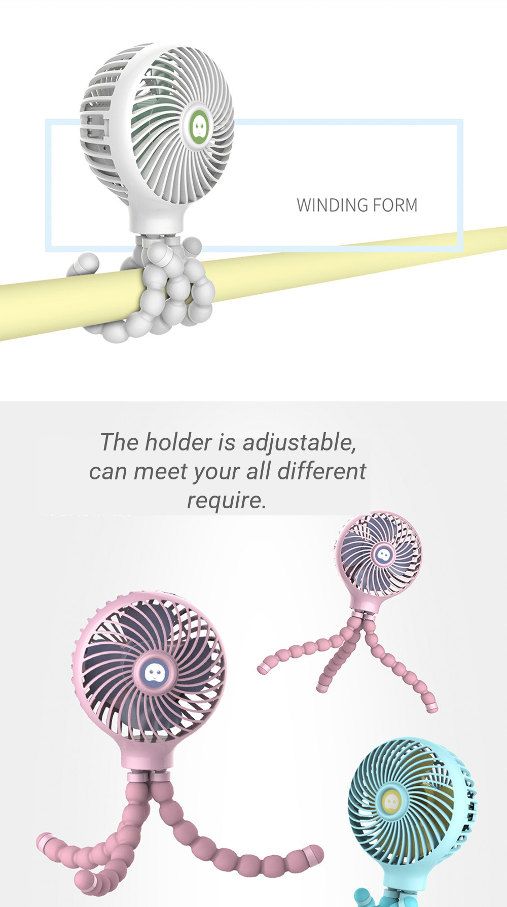 8W-2200mAh-Octopus-Deformation-Car-Seat-Back-Dashboard-Fan-Round-Type-Protable-1312579