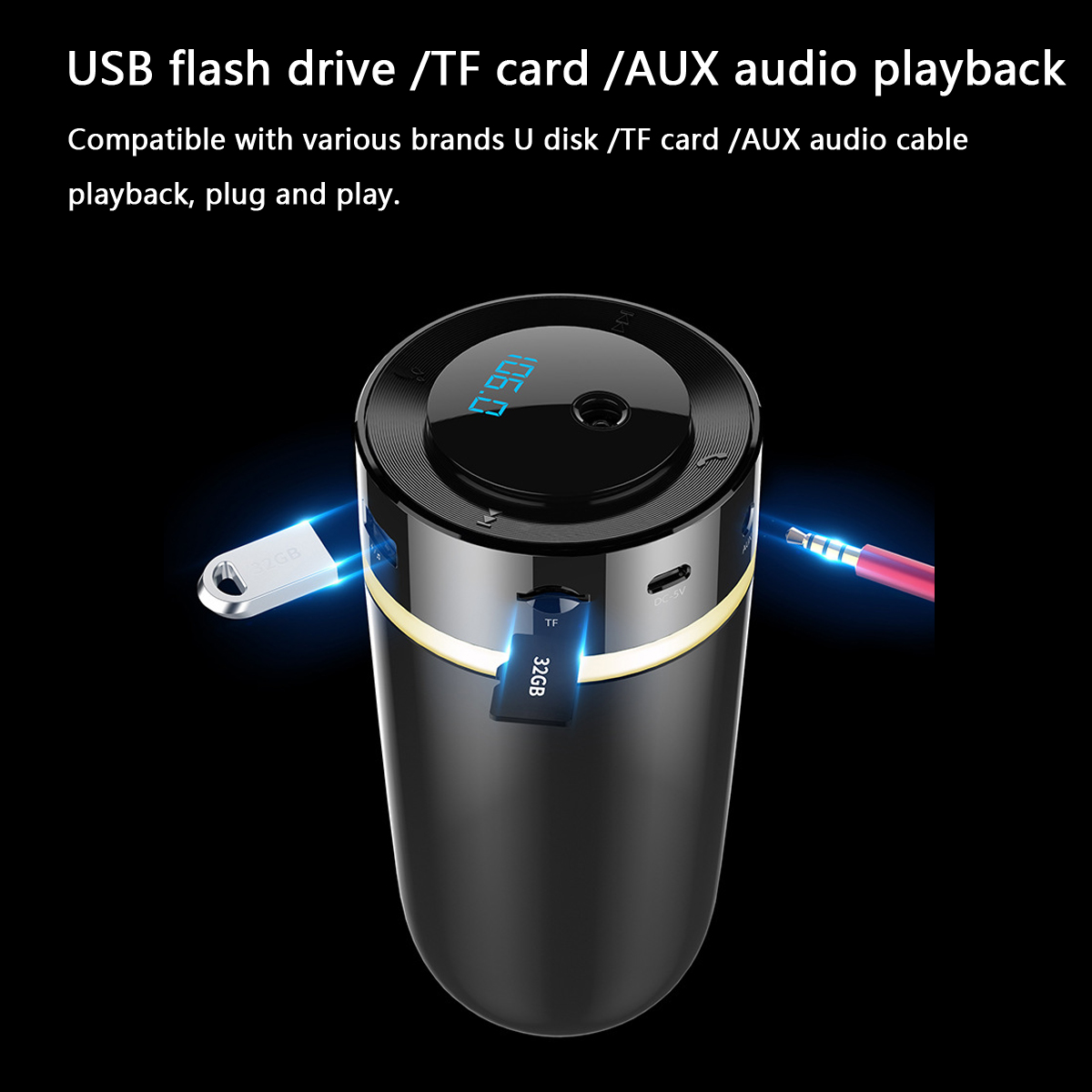 Car-Hand-Free-FM-bluetooth-50-Receiver-MP3-Player-Originality-Multi-Function-Spray-Humidifier-USB-Ch-1529581