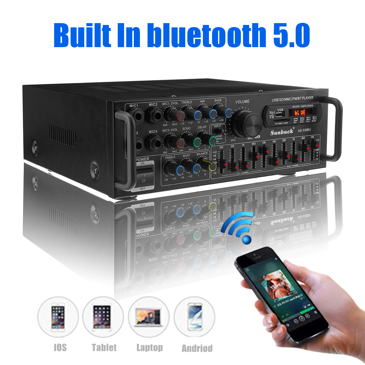 12V-2000W-4-Way-Microphone-Input-Amplifier-Audio-Stereo-Digital-Radio-USB-SD-AMP-FM-DVD-Remote-Contr-1811161