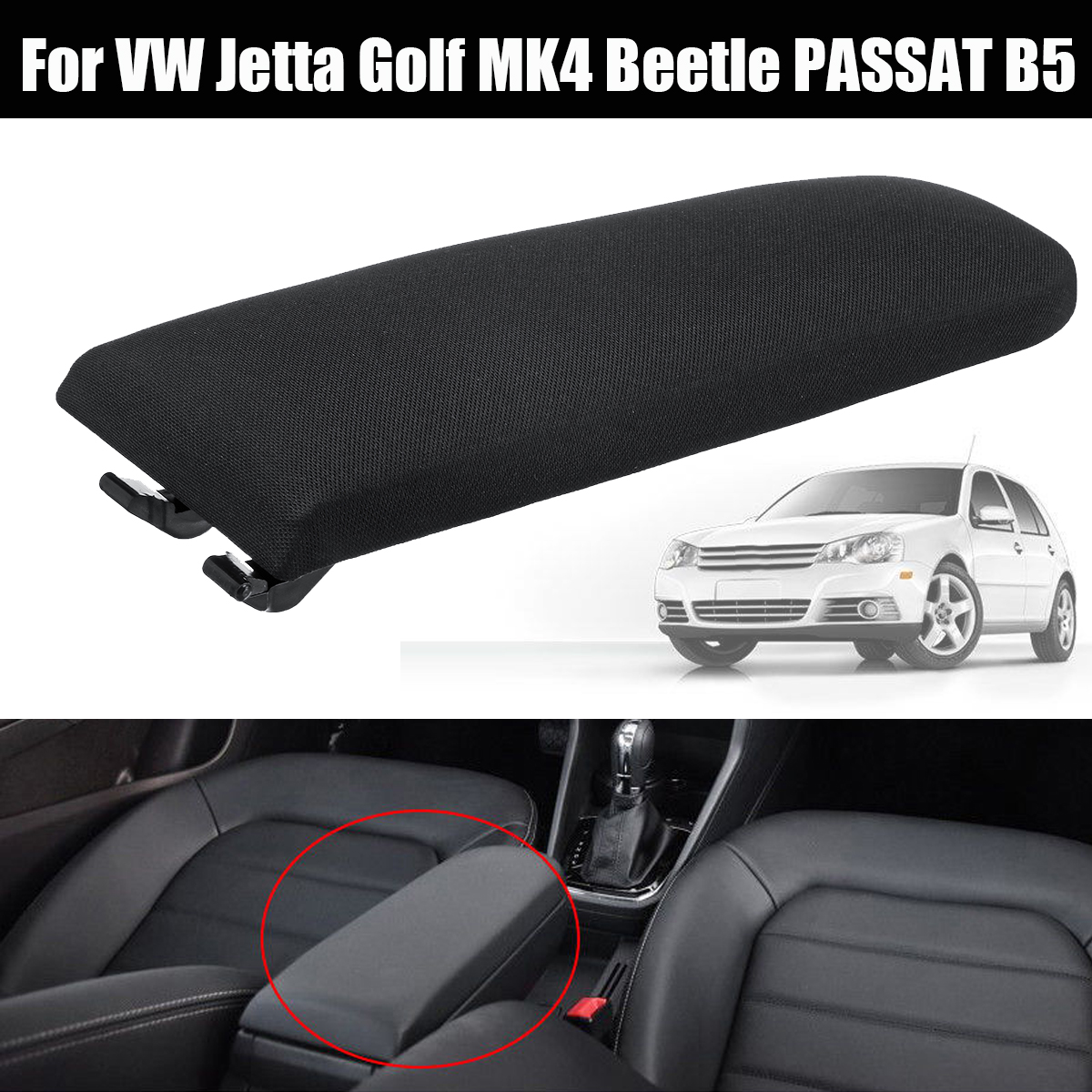 Cloth-Car-Center-Console-Armrest-Cover-Lid-For-VW-Jetta-Golf-MK4-Beetle-PASSAT-B5-Polo-1572868