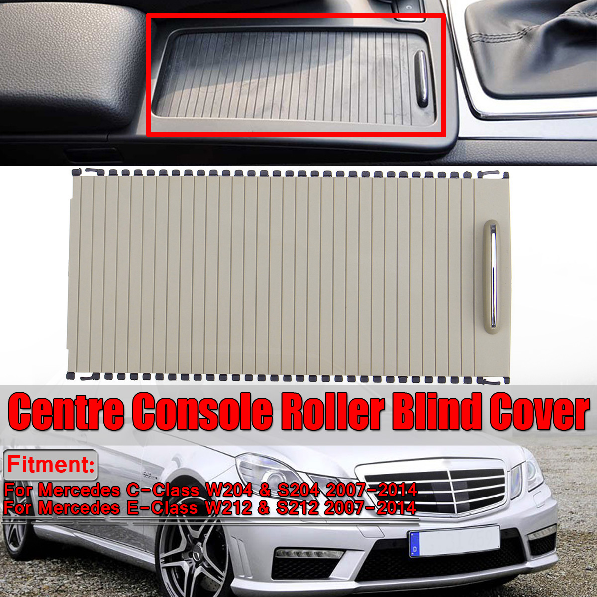 Grey-Car-Centre-Console-Roller-Blind-Cover-A20468076079051-For-Mercedes-CE-Class-W204-S204-W212-S212-1570157