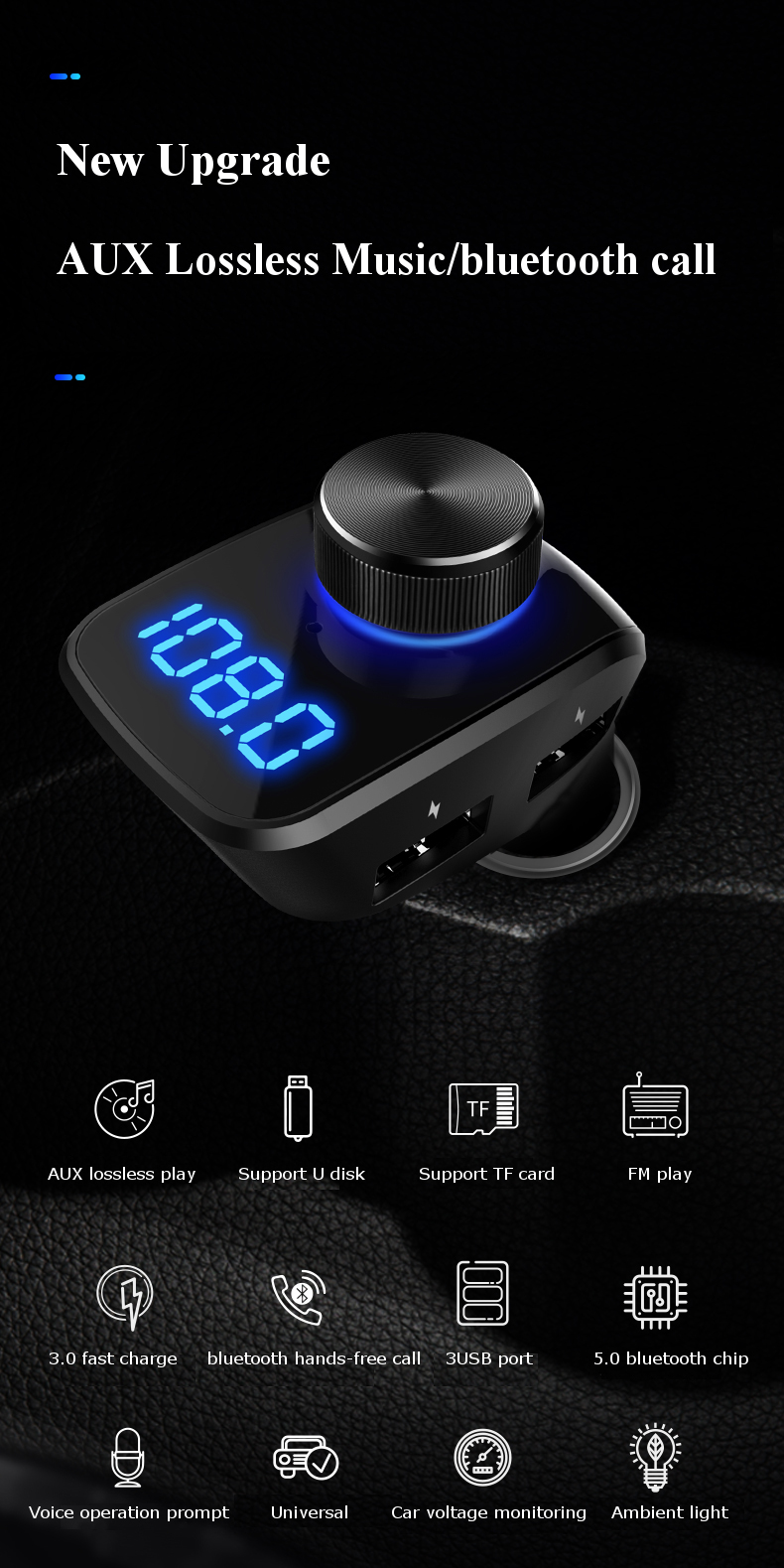 12-24V-Three-USB-Car-Charger-Music-MP3-Player-bluetooth-50-Handsfree-QC-30-Fast-Charging-For-Car-Tru-1796242