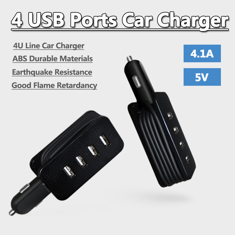 4-USB-Ports-5V-41A--Car-Charger-with-Winder-1m-Cable-for-Phone-Electronic-Device-1481429