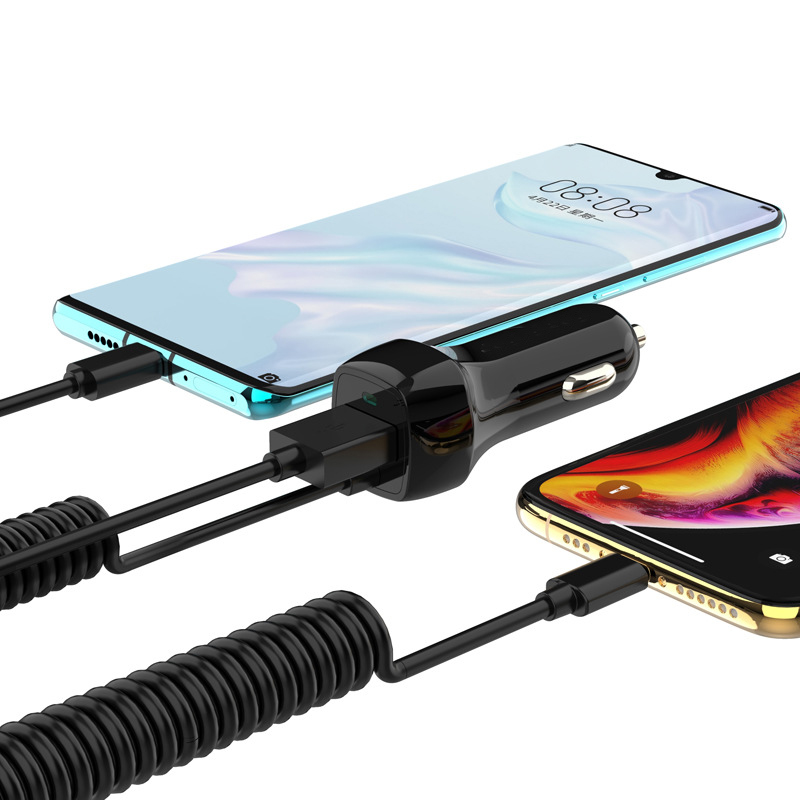 Android-Micro-Interface-24A-USB-Fast-Charge-Car-Charger-with-15-Meters-Spring-Line-1552989