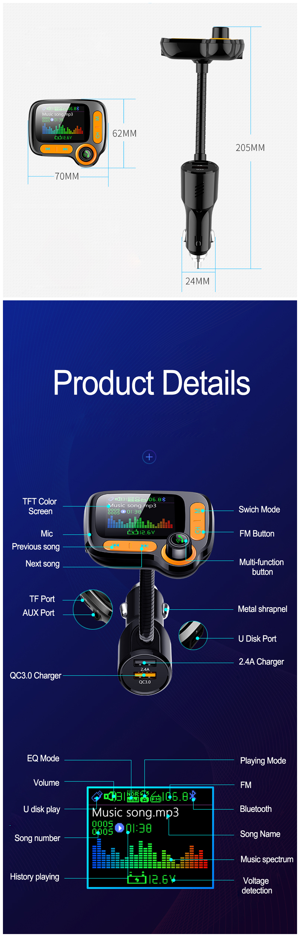 C86-QC30-Quick-Charger-Surpport-64GB-USB-MP3-Player-Car-Kit-Handsfree-bluetooth-FM-Transmitter-TF-AU-1579546