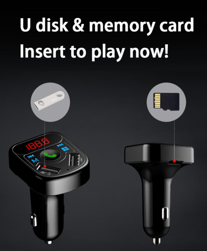 Car-Charger-Bluetooth-Audio-Receiver-LCD-Display-MP3-Dual-load-USB-Multi-function-Player-1524574