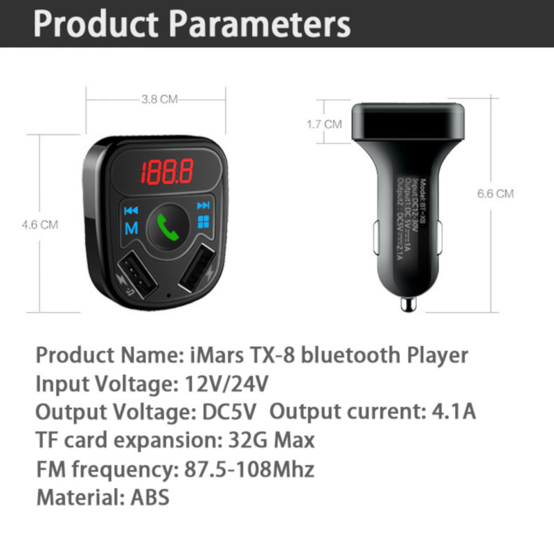 Car-Charger-Bluetooth-Audio-Receiver-LCD-Display-MP3-Dual-load-USB-Multi-function-Player-1524574