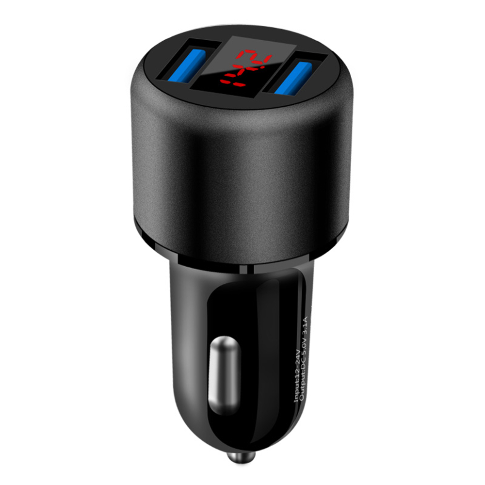 Dual-Port-USB-31A-Digital-Display-Multifunction-Aluminum-Alloy-Aperture-Display-Car-Charger-1362474