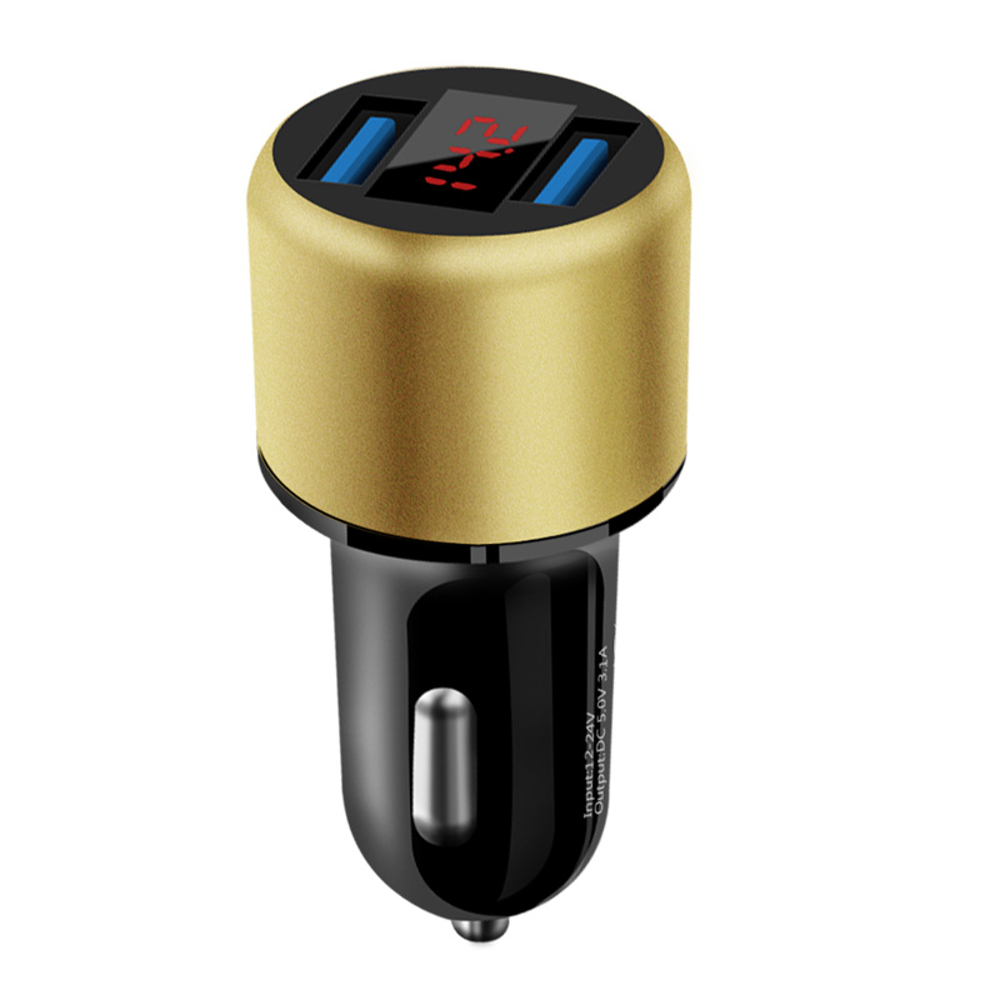 Dual-Port-USB-31A-Digital-Display-Multifunction-Aluminum-Alloy-Aperture-Display-Car-Charger-1362474