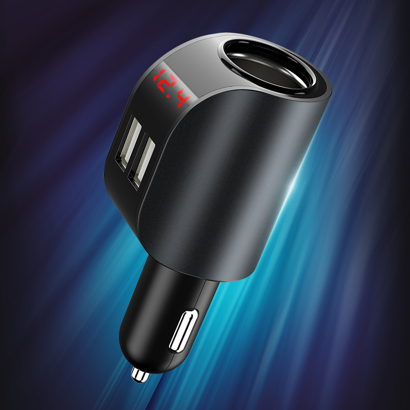 FLOVEME-31A-Dual-Port-Black-Digital-Display-Fast-Charging-Car-Charger-1414534
