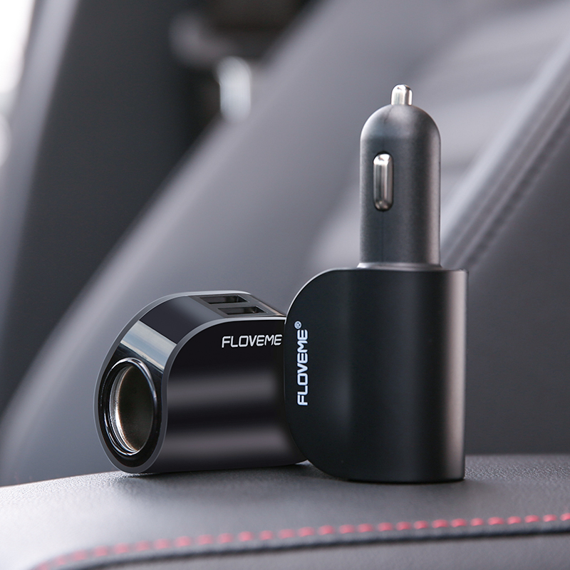 FLOVEME-31A-Dual-Port-Black-Digital-Display-Fast-Charging-Car-Charger-1414534