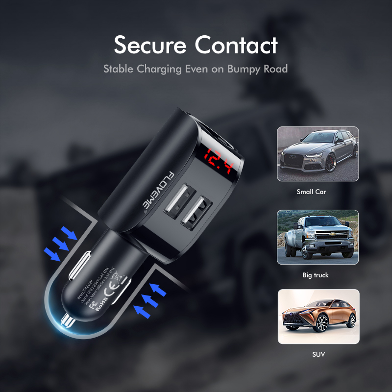FLOVEME-31A-Dual-Port-Black-Digital-Display-Fast-Charging-Car-Charger-1414534