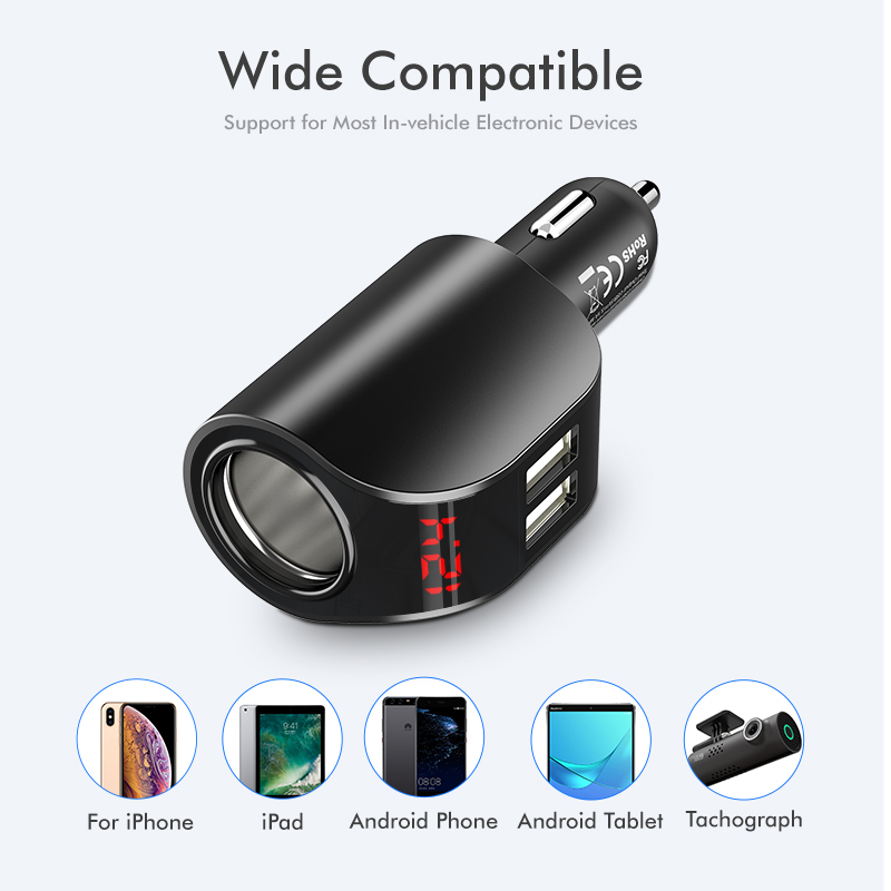 FLOVEME-31A-Dual-Port-Black-Digital-Display-Fast-Charging-Car-Charger-1414534
