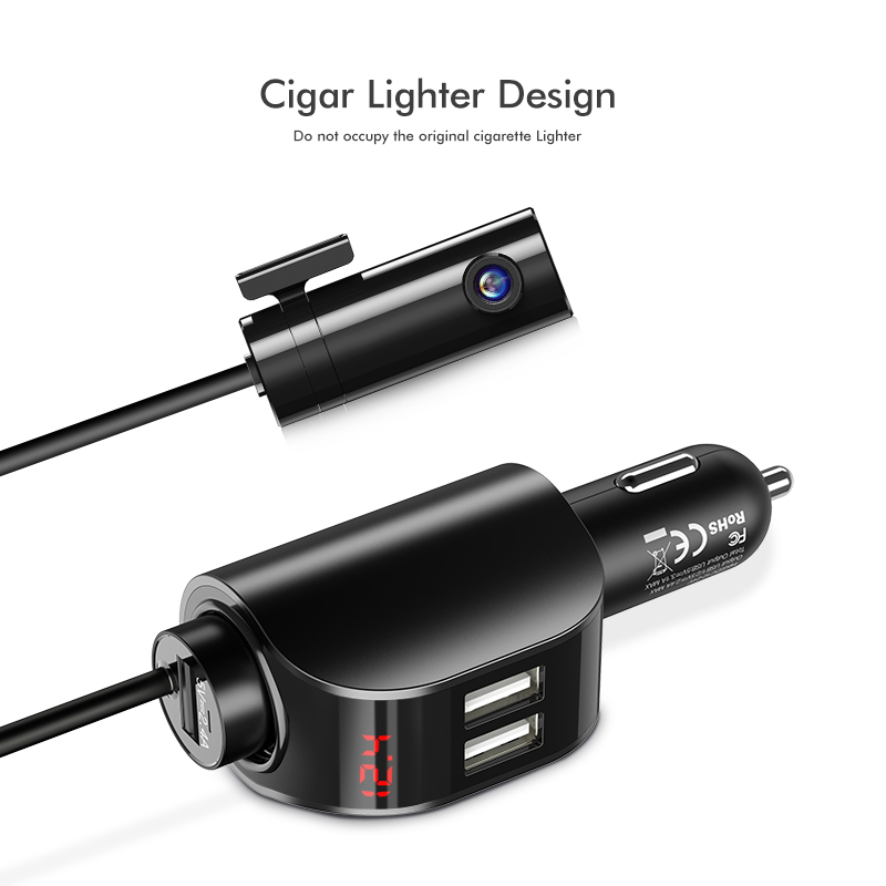 FLOVEME-31A-Dual-Port-Black-Digital-Display-Fast-Charging-Car-Charger-1414534