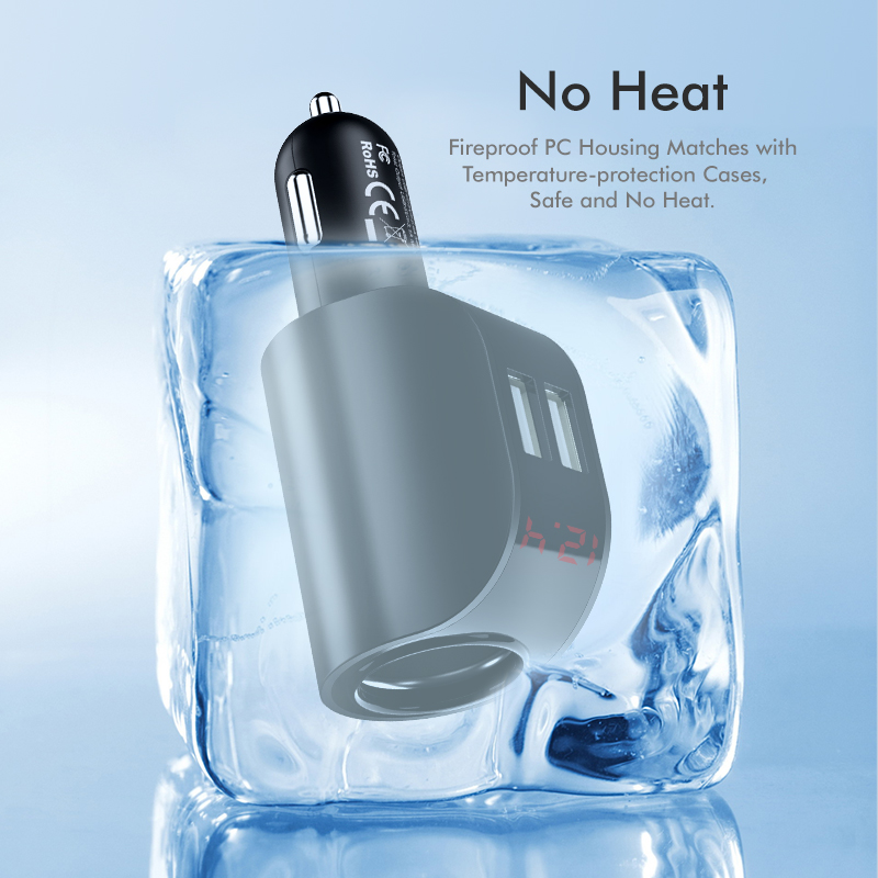 FLOVEME-31A-Dual-Port-Black-Digital-Display-Fast-Charging-Car-Charger-1414534