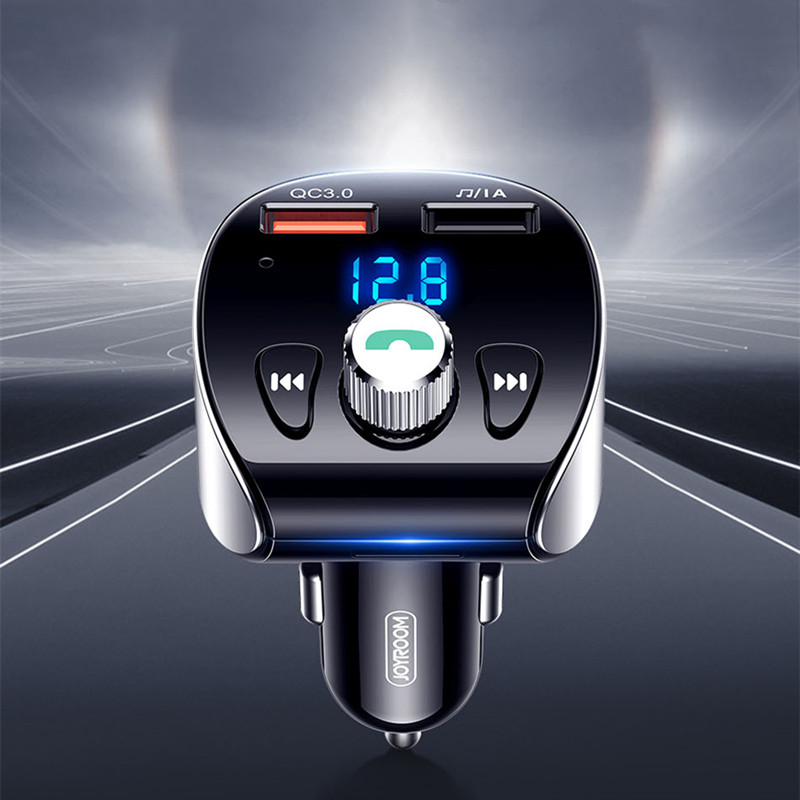 Joyroom-Fast-Car-Charger-Bluetooth-50-Handsfree-Car-Kit-Audio-MP3-Player-With-QC30-Dual-USB-Adapter--1795117