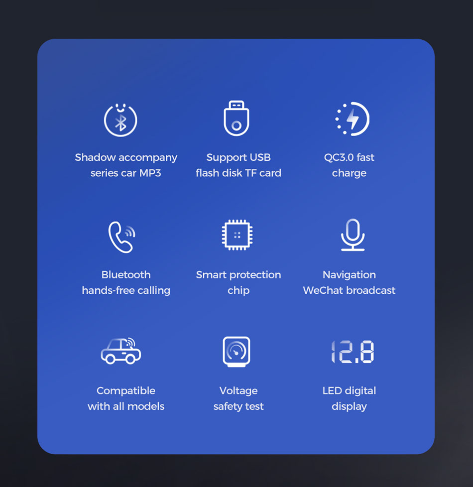 Joyroom-Fast-Car-Charger-Bluetooth-50-Handsfree-Car-Kit-Audio-MP3-Player-With-QC30-Dual-USB-Adapter--1795117