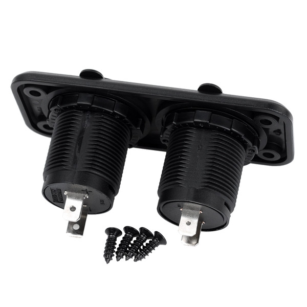Jtron-Car-Charger-DC-12V-24V-Dual-5V-21A-USB-Socket-Plus-20A-Cigarette-Lighter-Socket-Black-Color-1031020