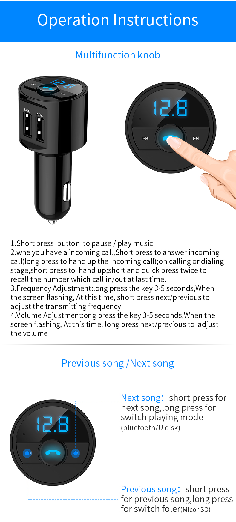 Mini-LED-Display-Dual-USB-bluetooth-Hands-free-Smart-Quick-Car-Charger-Built-in-Microphone-1340645