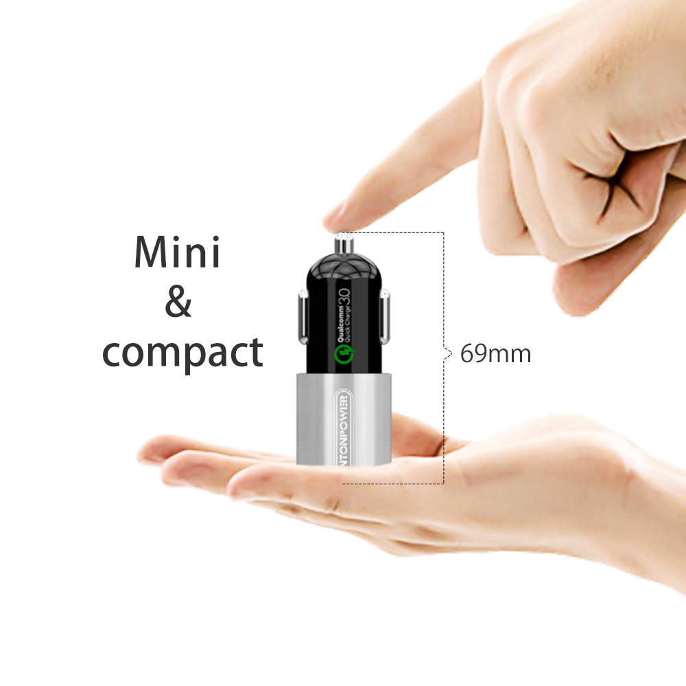 NTONPOWER-2-Port-USB-Car-Charger-Qualcomm-Quick-30-QC-20-Compatible-and-Type-C-3A-Fast-Charging-1347082