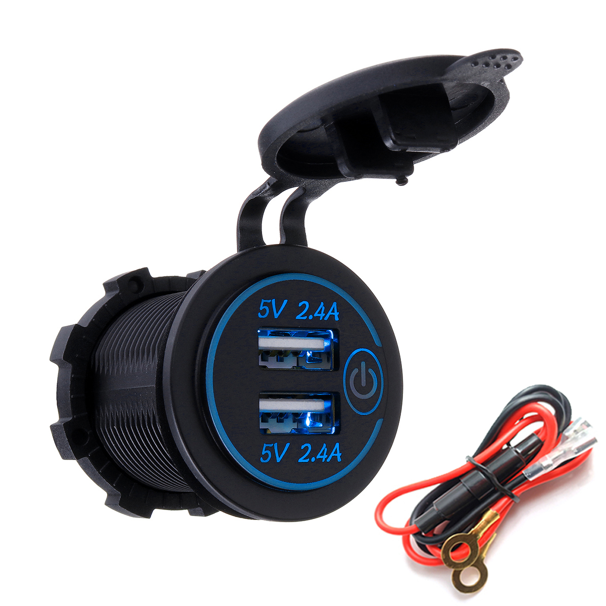 P18-S-Touch-Switch-with-Power-Cord-24A24A-Dual-USB-Car-Motorized-BoatModified-Charger-Phone-12-24V-1534305