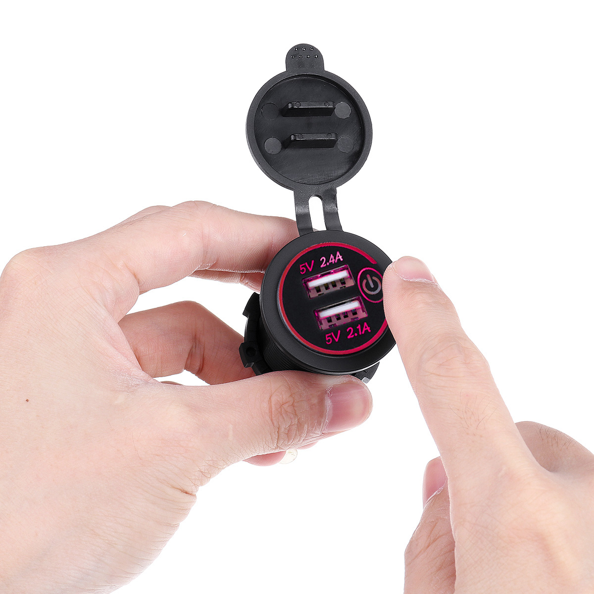 P18-S-Touch-Switch-with-Power-Cord-24A24A-Dual-USB-Car-Motorized-BoatModified-Charger-Phone-12-24V-1534305
