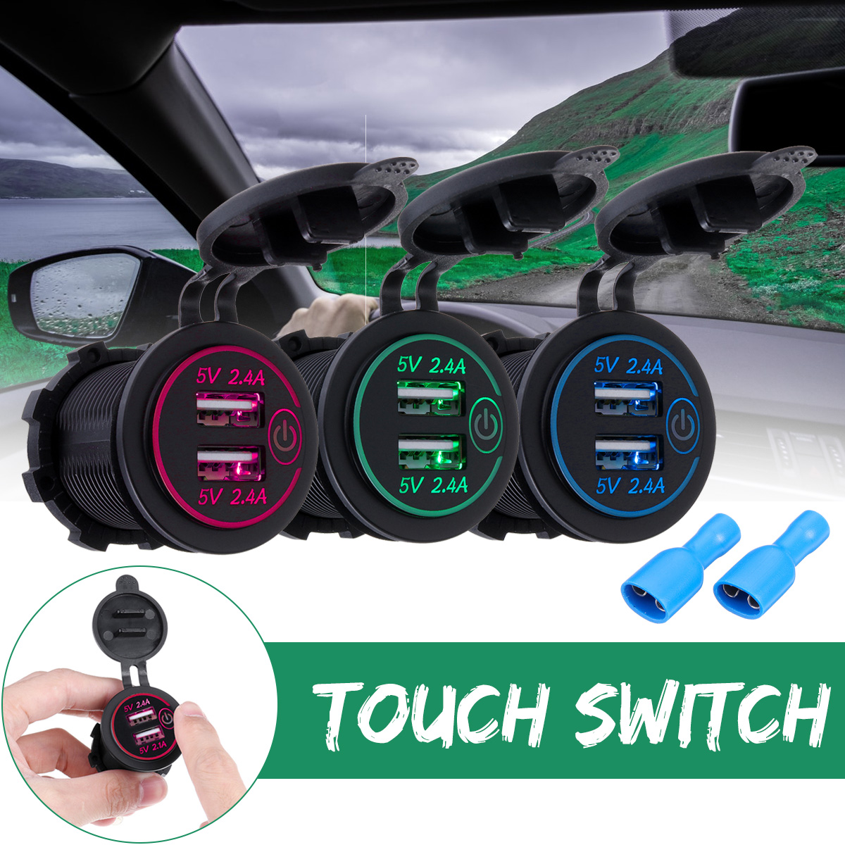 P18-S-Touch-Switch-with-Terminal-24A24A-Dual-USB-Car-Motorized-Modified-Charger-Mobile-Phone-12-24V-1534307