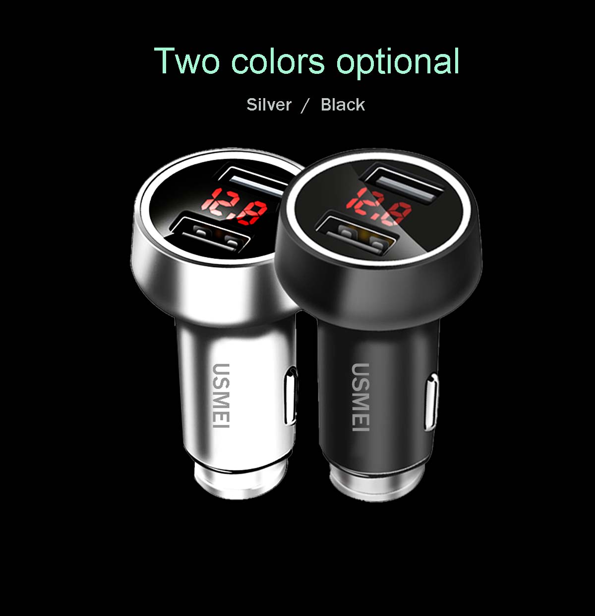 USMEI-C7-Zinc-Alloy-36A-Dual-USB-Car-Charger-Breathing-Light-With-Voltage-Current-LED-Display-1195465