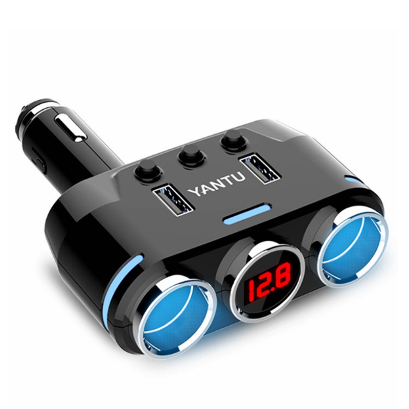 Yantu-B39-Dual-USB-Three-Ports-100W-31mA-Wireless-Car-Charger-Cigarette-Lighter-for-Car-DVR-GPS-MP3-1291043