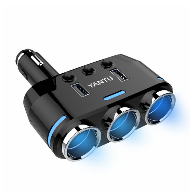 Yantu-B39-Dual-USB-Three-Ports-100W-31mA-Wireless-Car-Charger-Cigarette-Lighter-for-Car-DVR-GPS-MP3-1291043