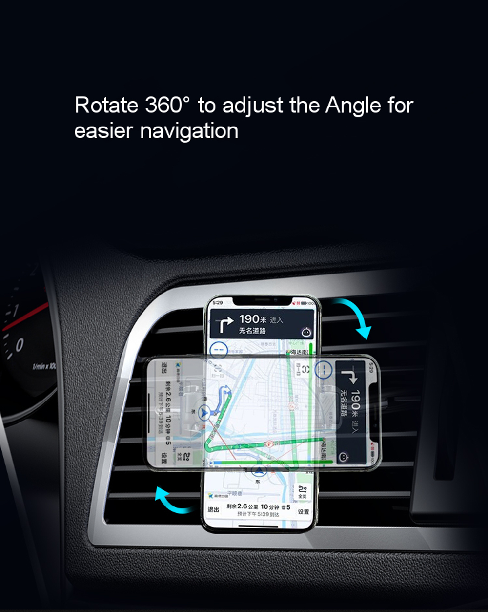Yuroad-BM2023-10W-Car-Wireless-Charger-Phone-Holder-360-Degree-Adjustment-with-Automatic-Memory-Func-1778000