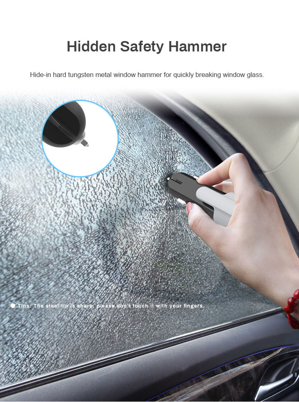 Yuroad-BM2036-12V-Mini-Car-Charger-Dual-port-USB-Fast-Charging-Universal-with-Safety-Hammer-Cutter-1809234