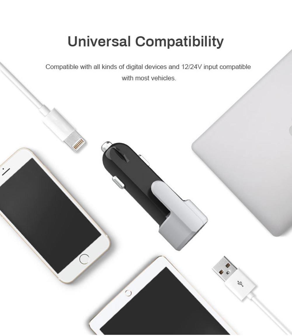 Yuroad-BM2036-12V-Mini-Car-Charger-Dual-port-USB-Fast-Charging-Universal-with-Safety-Hammer-Cutter-1809234